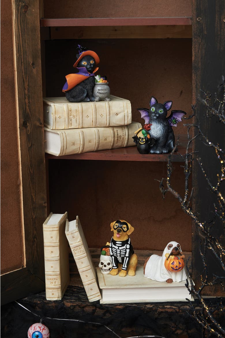Halloween Resin Cat Halloween Figurines A/2, Alternate, color, Black