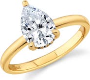 Crislu Pear Cut Cubic Zirconia Solitaire Ring