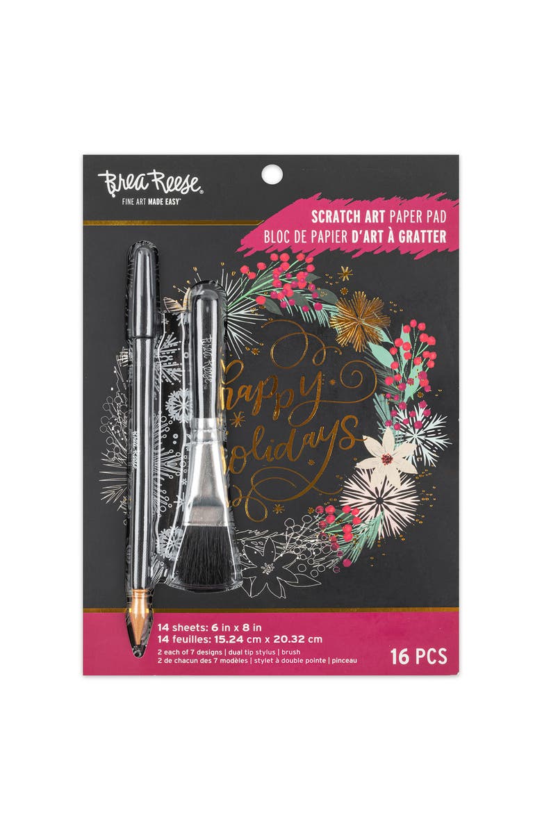 Brea Reese Scratch Art Paper Pad Art Deco, Main, color, Multicolored
