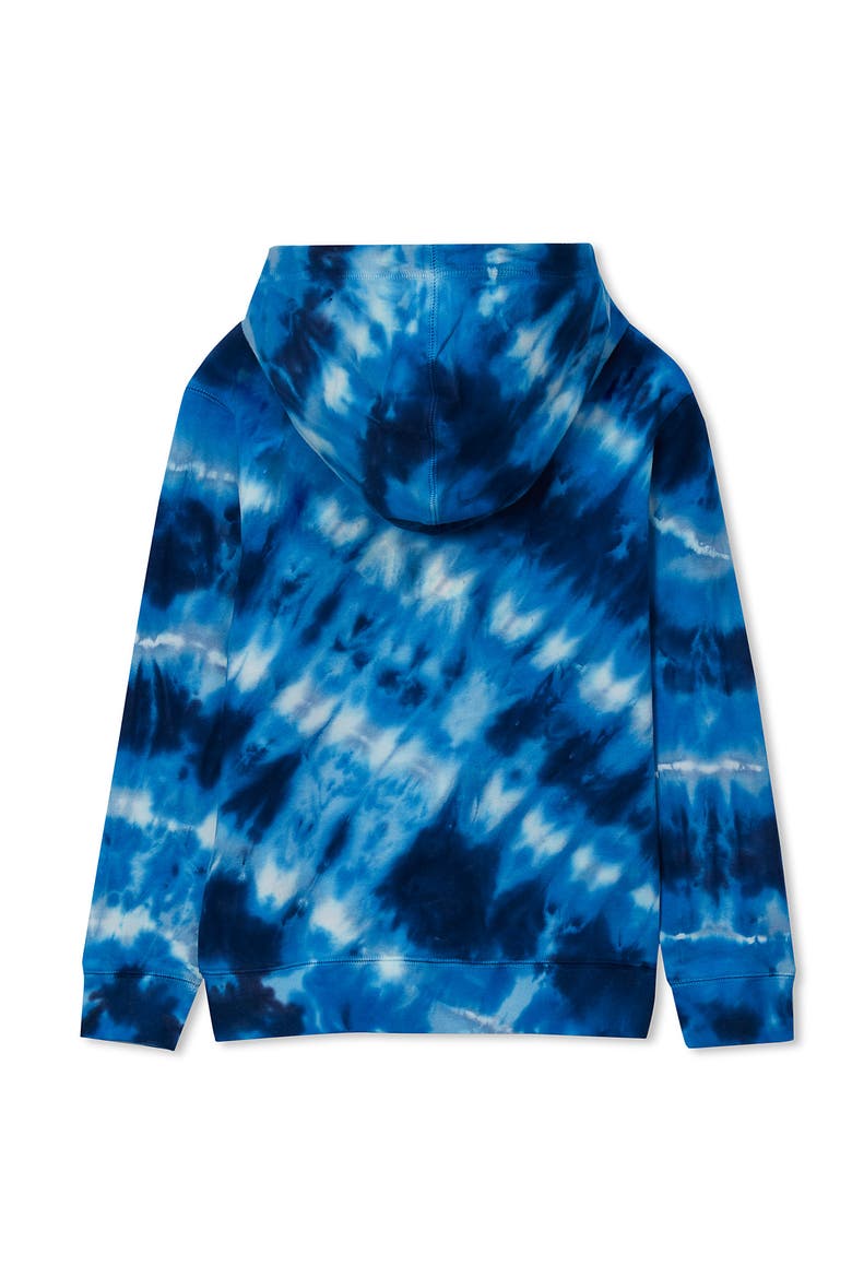 Boys Full Zip French Terry Hooded Sweatshirt, Alternate, color, Blue Brushed Tie Dye