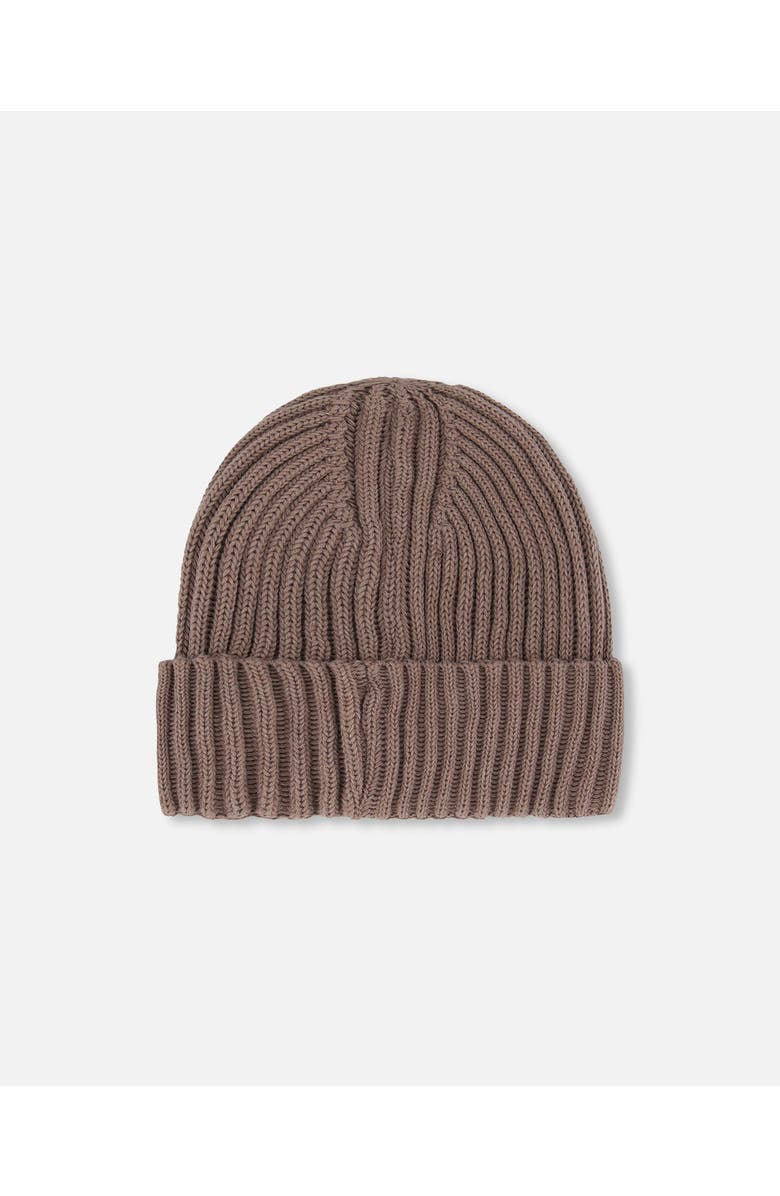 Deux par Deux Boy's Cuffed Knit Hat Taupe, Alternate, color,