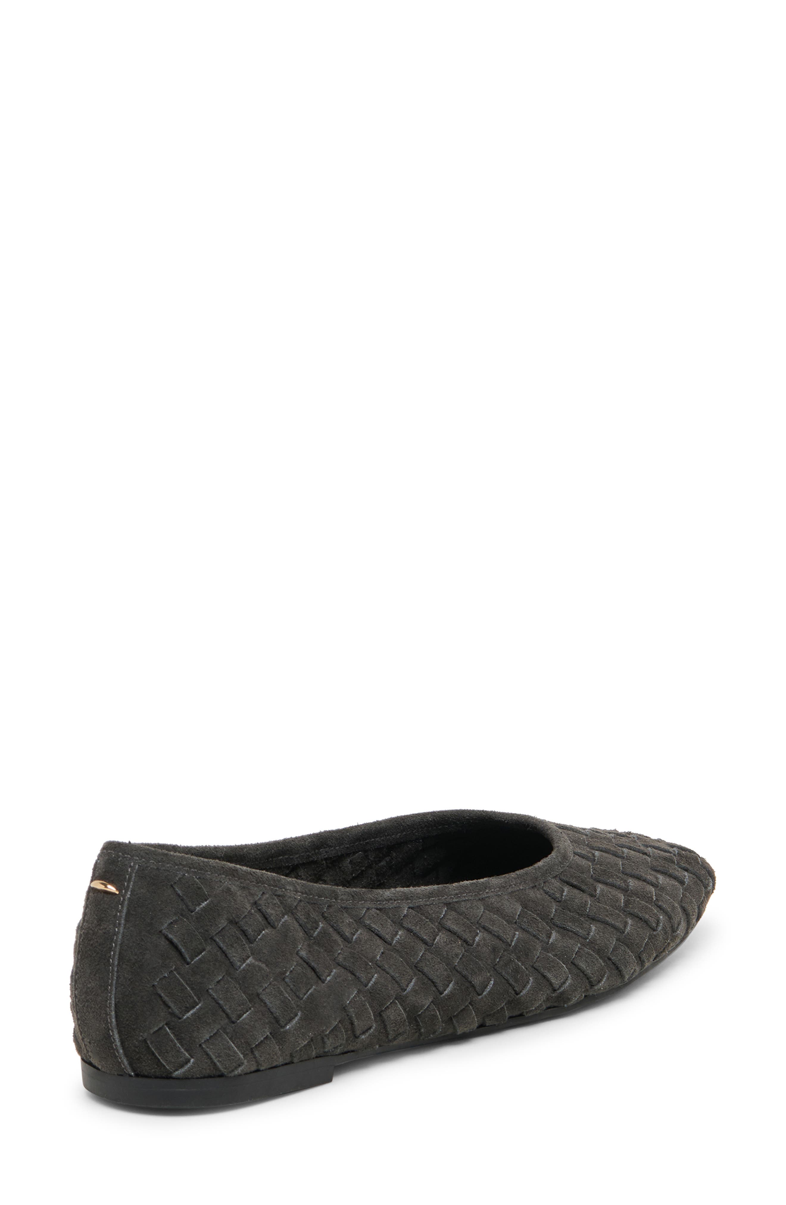 Mycah Wovan Flat, Alternate, color, CHARCOAL WOVEN SUEDE