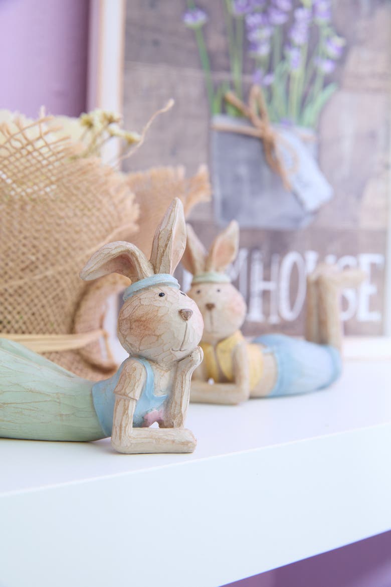Thinking Bunnies Easter Figurines Assortment of 2, Alternate, color, Brown
