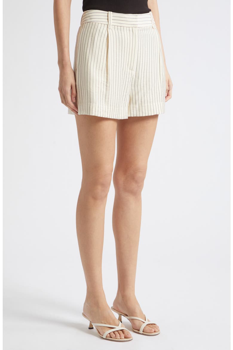 Jayce Pinstripe Shorts, Alternate, color, CREAM/ BLACK