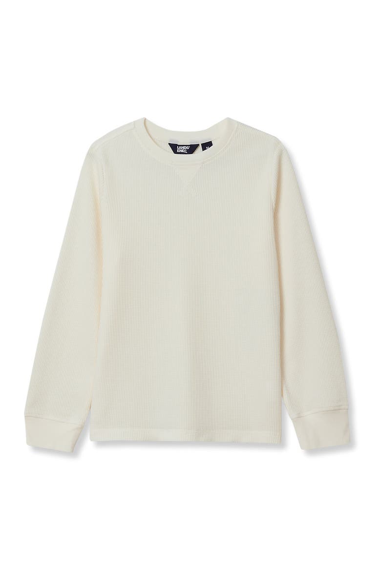 Boys Long Sleeve Waffle Thermal Shirt, Main, color, Egret