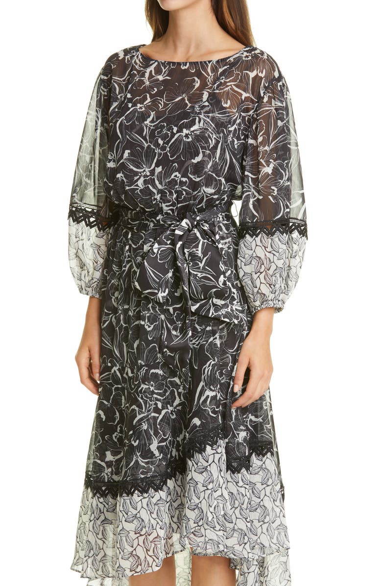 Sachin & Babi Floral Chiffon Midi Dress, Alternate, color, 
