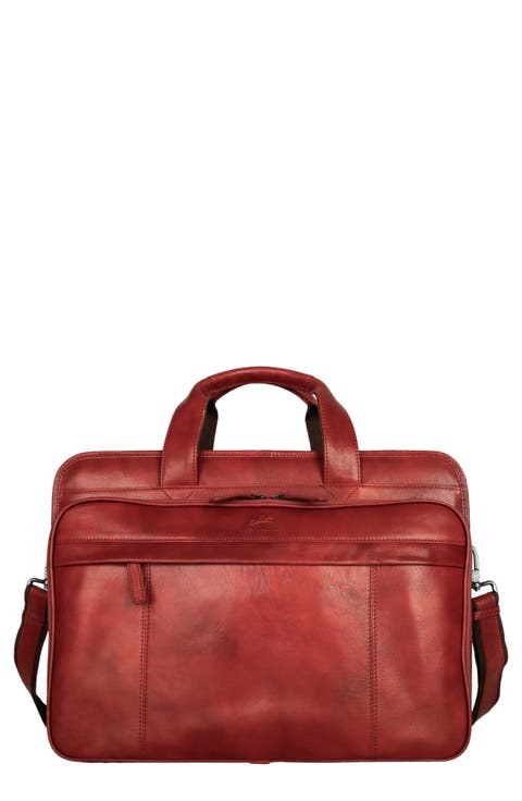 Double Compartment Leather Briefcase
