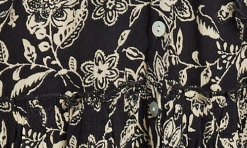 Faherty Orinda Tie Waist Button-up Crepe Minidress In Charcoal Chiyoda