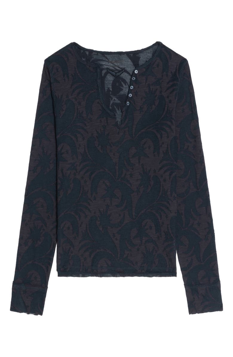 Zadig & Voltaire Tuni Mixed Print Devoré Top, Alternate, color, Encre