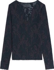Zadig & Voltaire Tuni Mixed Print Devoré Top