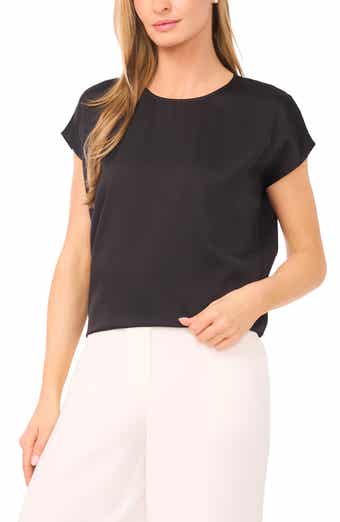 Print Cap Sleeve Blouse