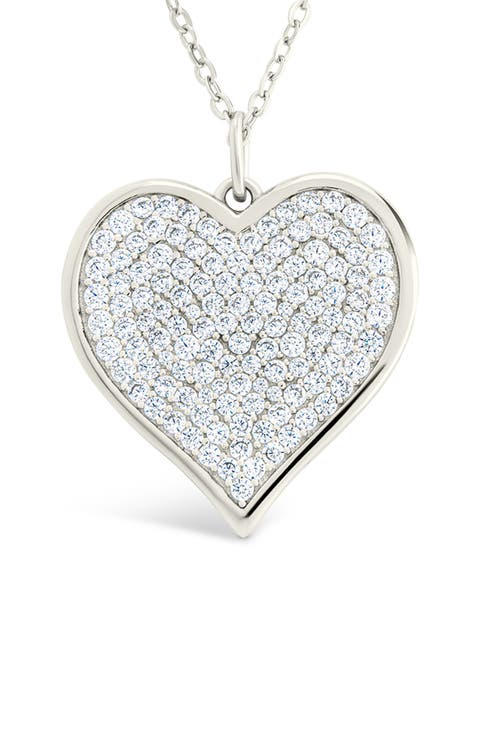 Small Cubic Zirconia Heart Pendant Necklace