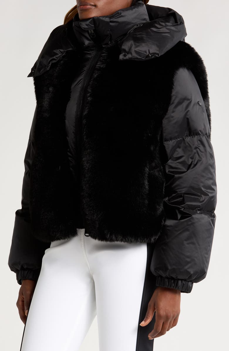 Goldbergh La Reine Mixed Media Down Ski Jacket, Alternate, color,