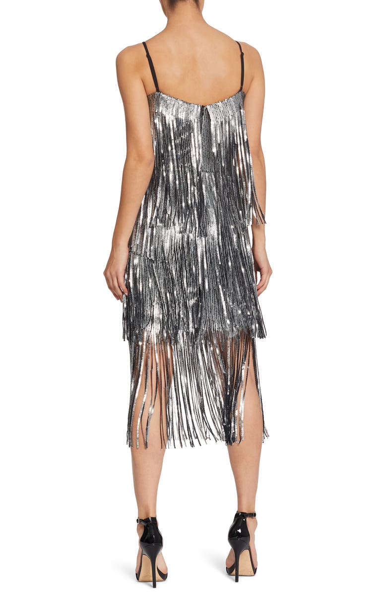 Dress the Population Roxy Fringe Shift Dress, Alternate, color, 