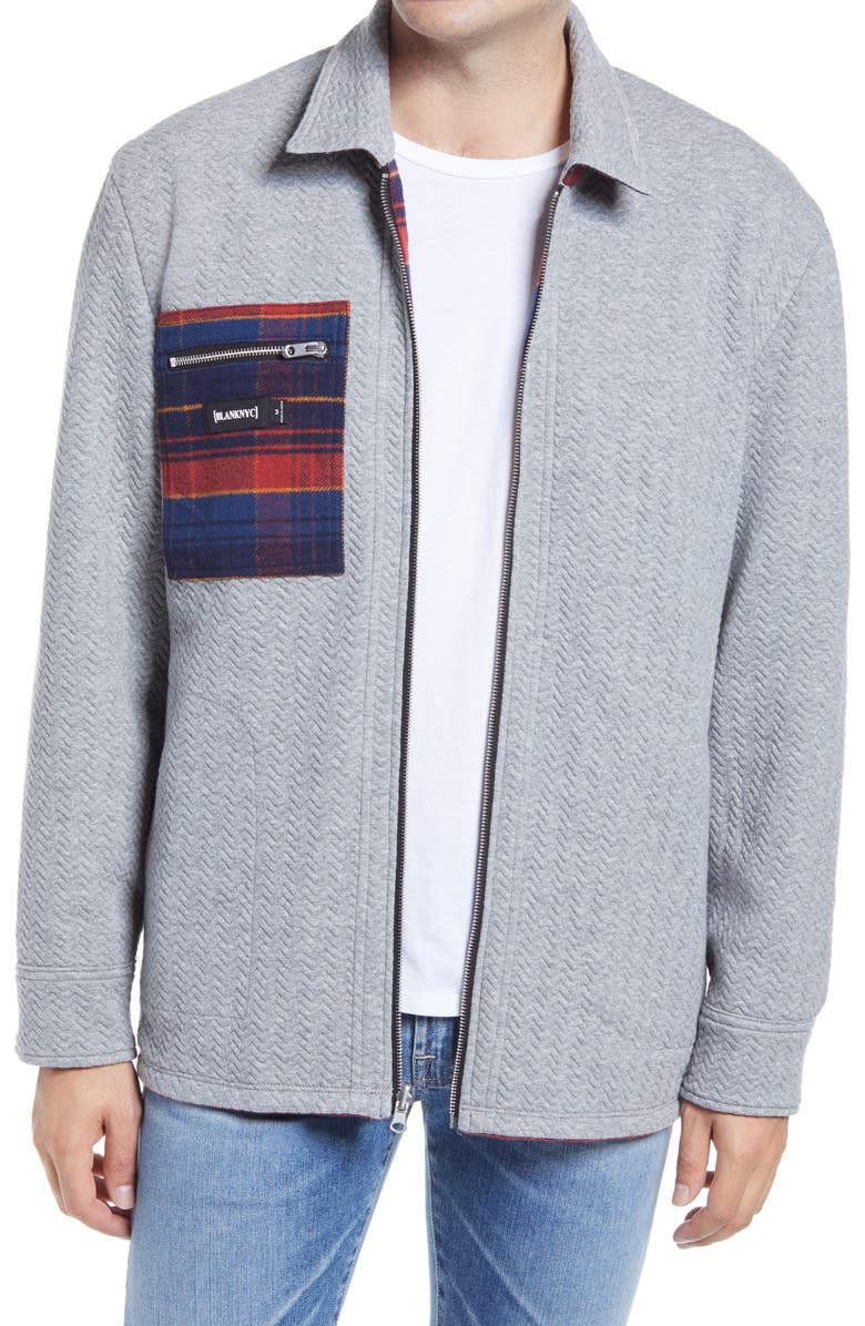 BLANKNYC Five O'Clock Shadow Slim Fit Plaid Reversible Shirt Jacket ...