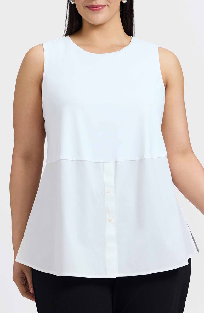 Foxcroft Jessie Layer Sleeveless Top, Main, color, White
