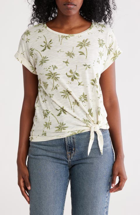 Side Tie Hem Graphic T-Shirt