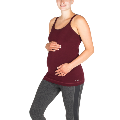 Modern Eternity Maternity Hannah Rayon Yoga Nursing Tank In Burgundy