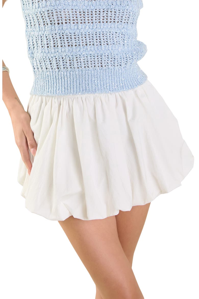 High Waist Bubble Miniskirt, Alternate, color, WHITE
