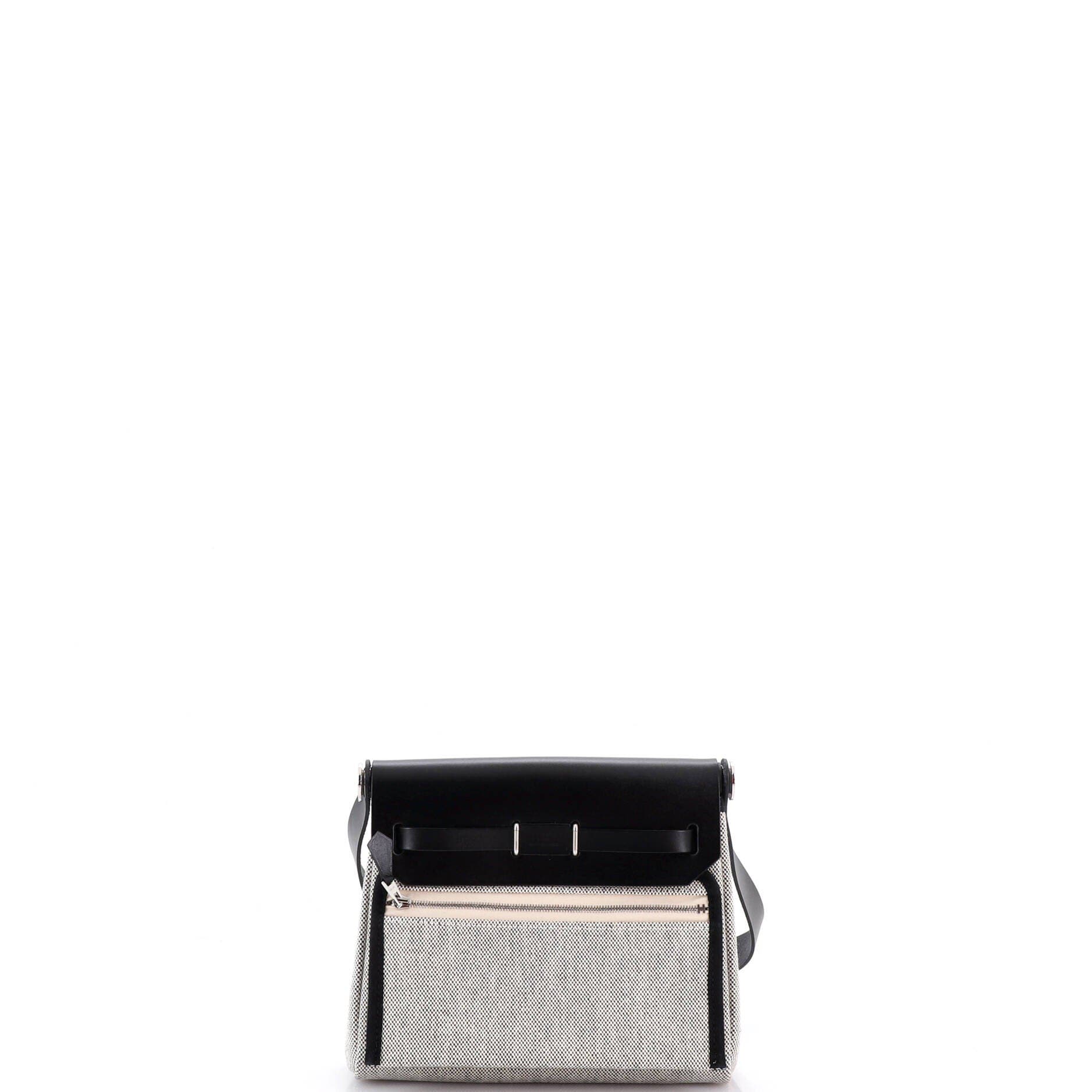 Pre-Owned Hermes Herbag Zip Toile and Leather 20, Alternate, color, Noir