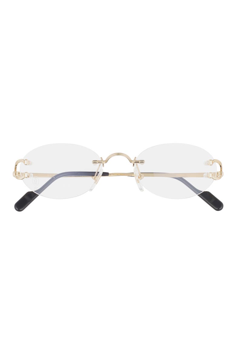52mm Oval Optical Glasses, Main, color, GOLD