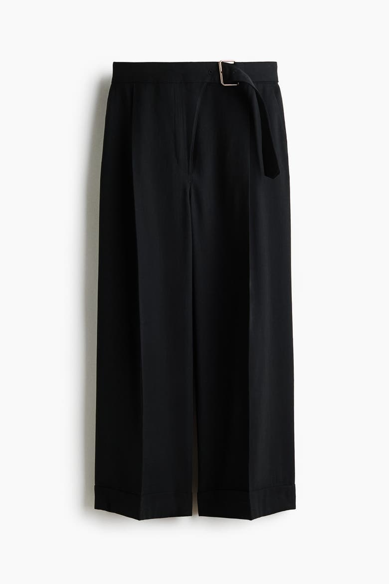 Straight-leg Pants With Belt, Alternate, color, Black