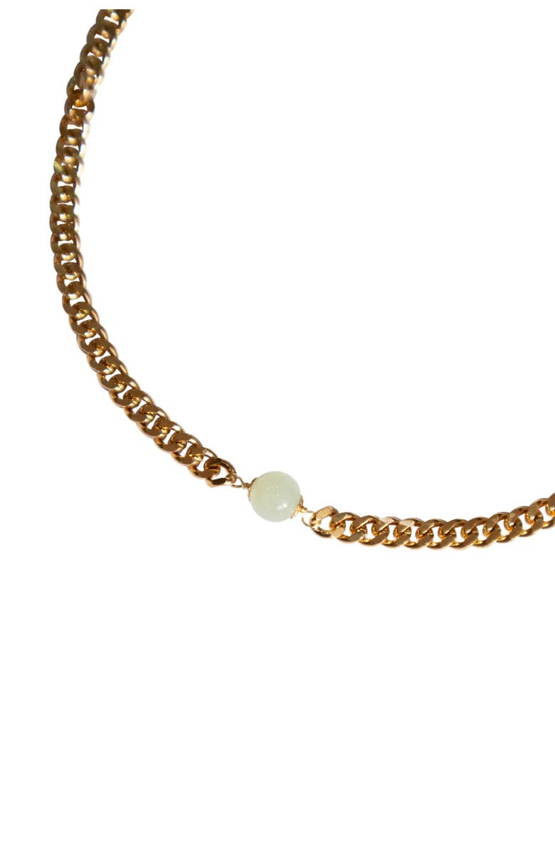 seree Charlotte Green jade gold chain necklace, Alternate, color, Gold