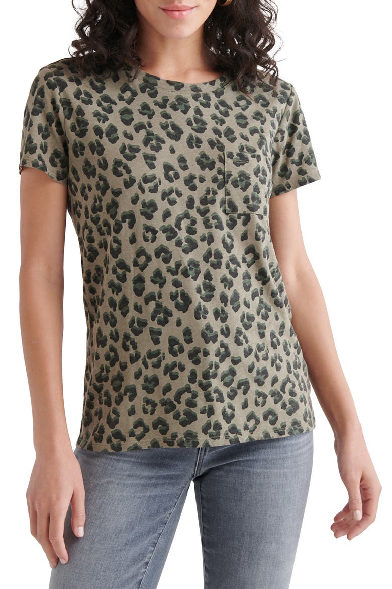 Leopard Graphic Pocket Tee, Main, color, OLIVE MULTI