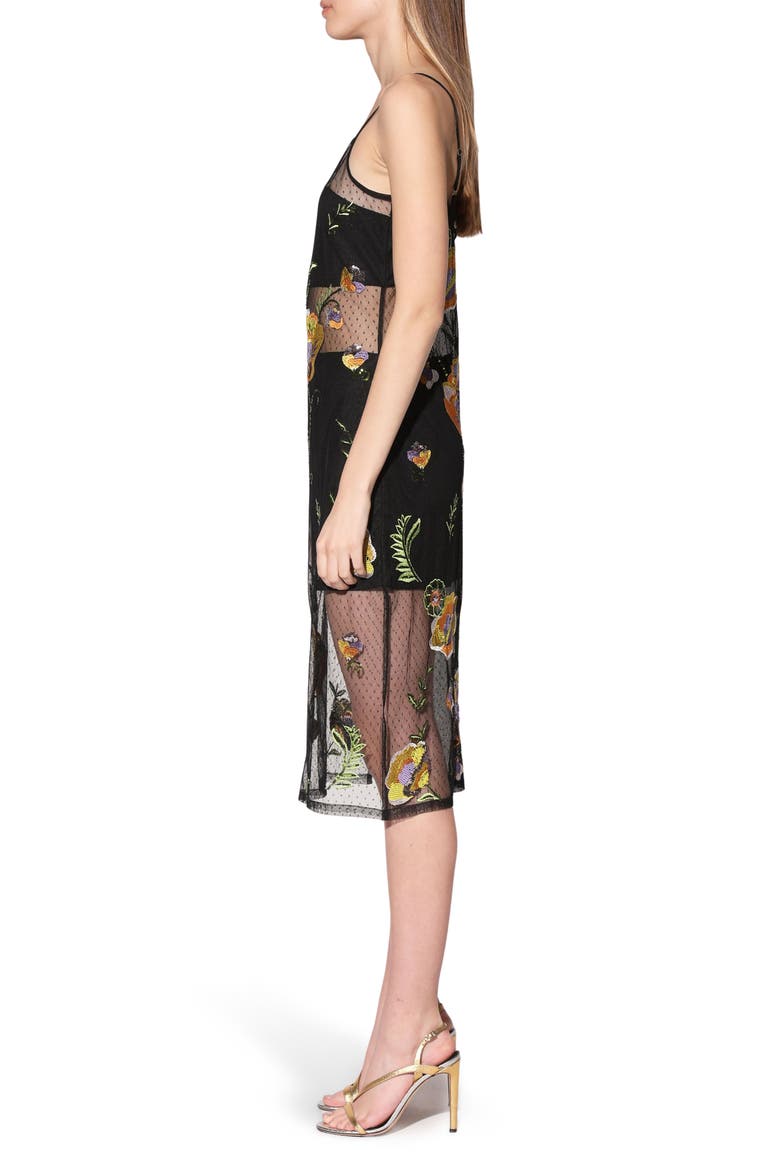 Petra Sequin Embroidered Flower Mesh Cocktail Dress, Alternate, color, GARDEN EMBROIDERY