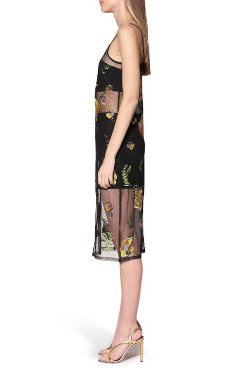 WALTER BAKER WALTER BAKER PETRA SEQUIN EMBROIDERED FLOWER MESH COCKTAIL DRESS 