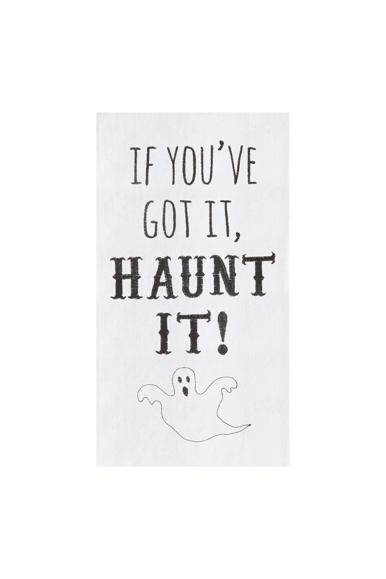 If You've Got It, Haunt It Halloween Flour Sack Cotton Kitchen Towel, Main, color, White