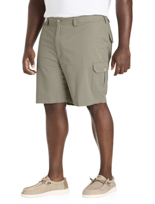 Harbor Bay By Dxl Big & Tall Continuous Comfort Cotton Cargo Shorts In Olive