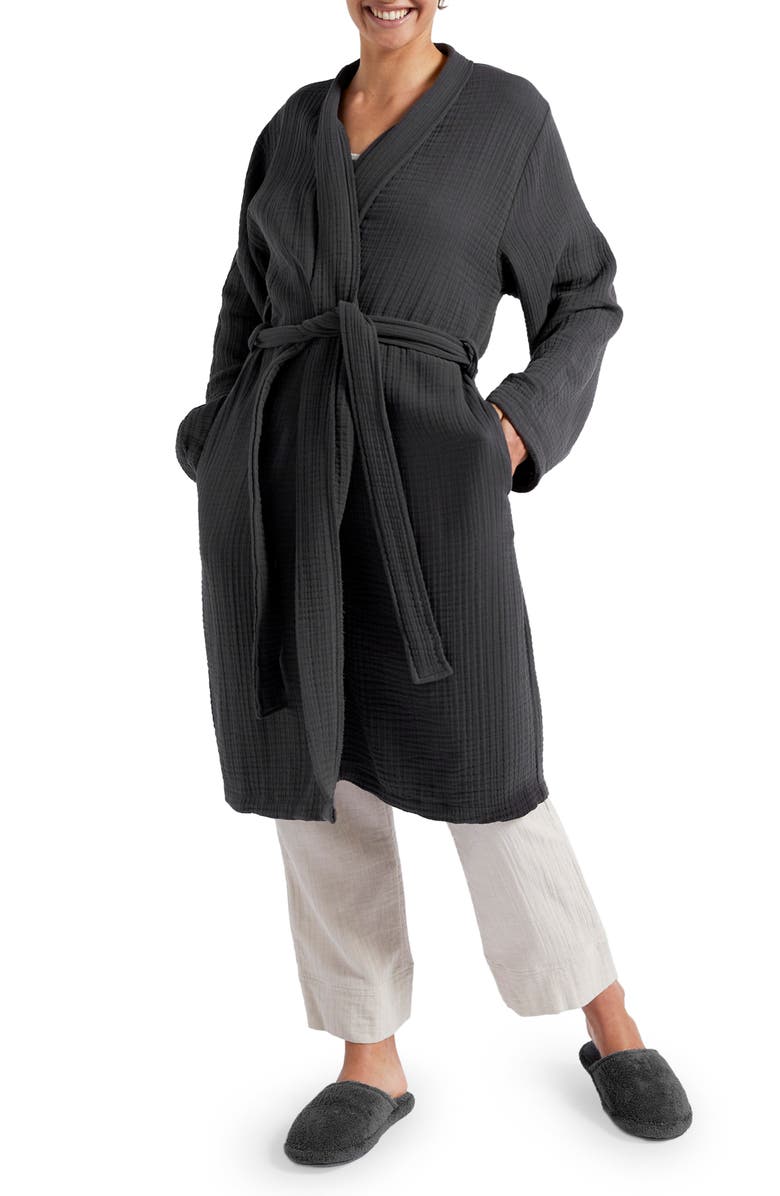 Parachute Gender Inclusive Cloud Cotton Robe, Main, color, Coal