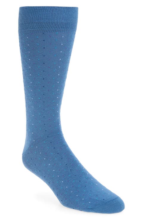 Dot Cotton Blend Dress Socks