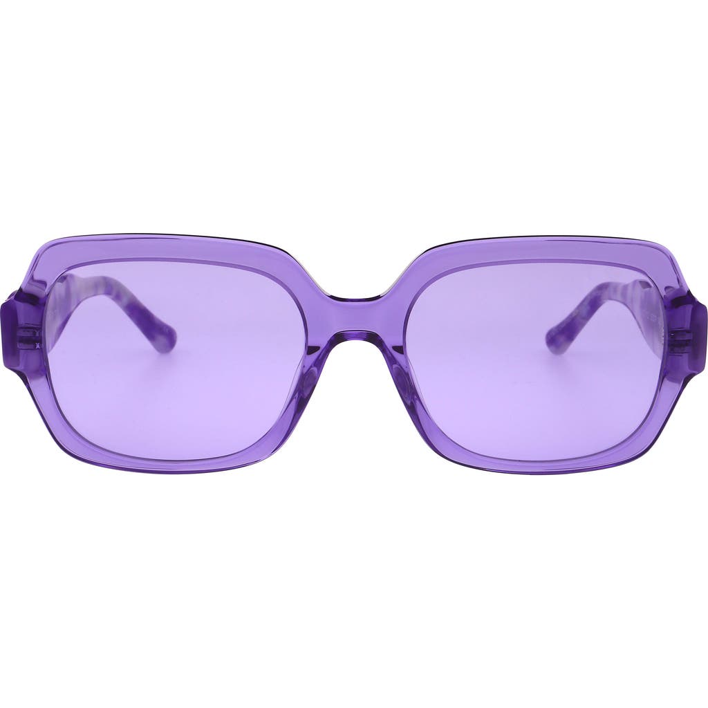 Florence By Mills 55mm Rectangular Sunglasses In Purple