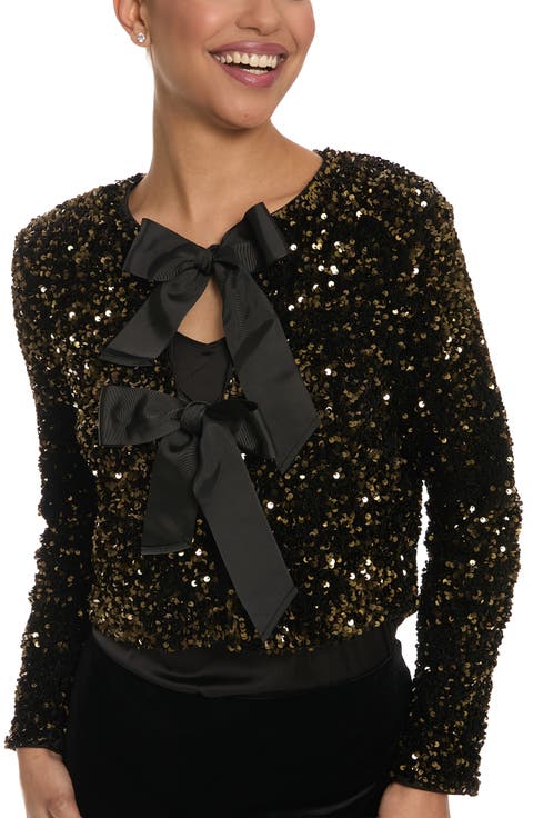 Double Bow Sequin Jacket