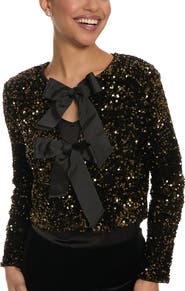 Maggy London Double Bow Sequin Jacket