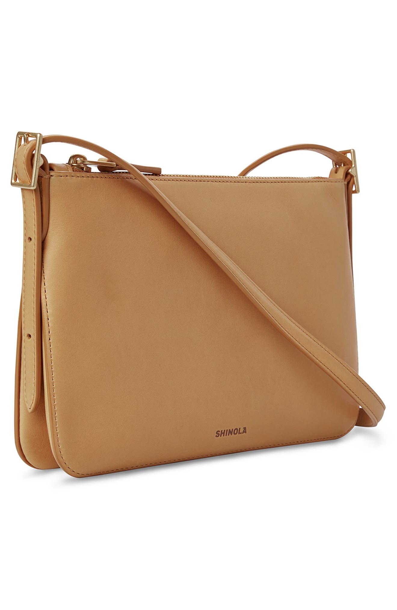 Shinola Small Bixby Accordion Leather Crossbody Bag, Alternate, color, Honey