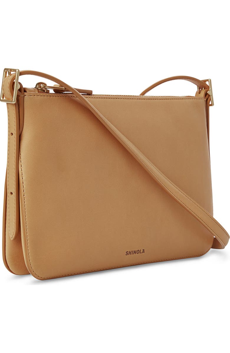 Shinola Small Bixby Accordion Leather Crossbody Bag, Alternate, color, Honey