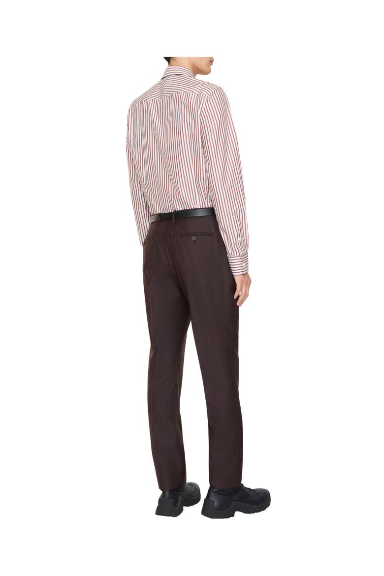 Striped Wool Mohair Tailored Trousers, Alternate, color, Log brown