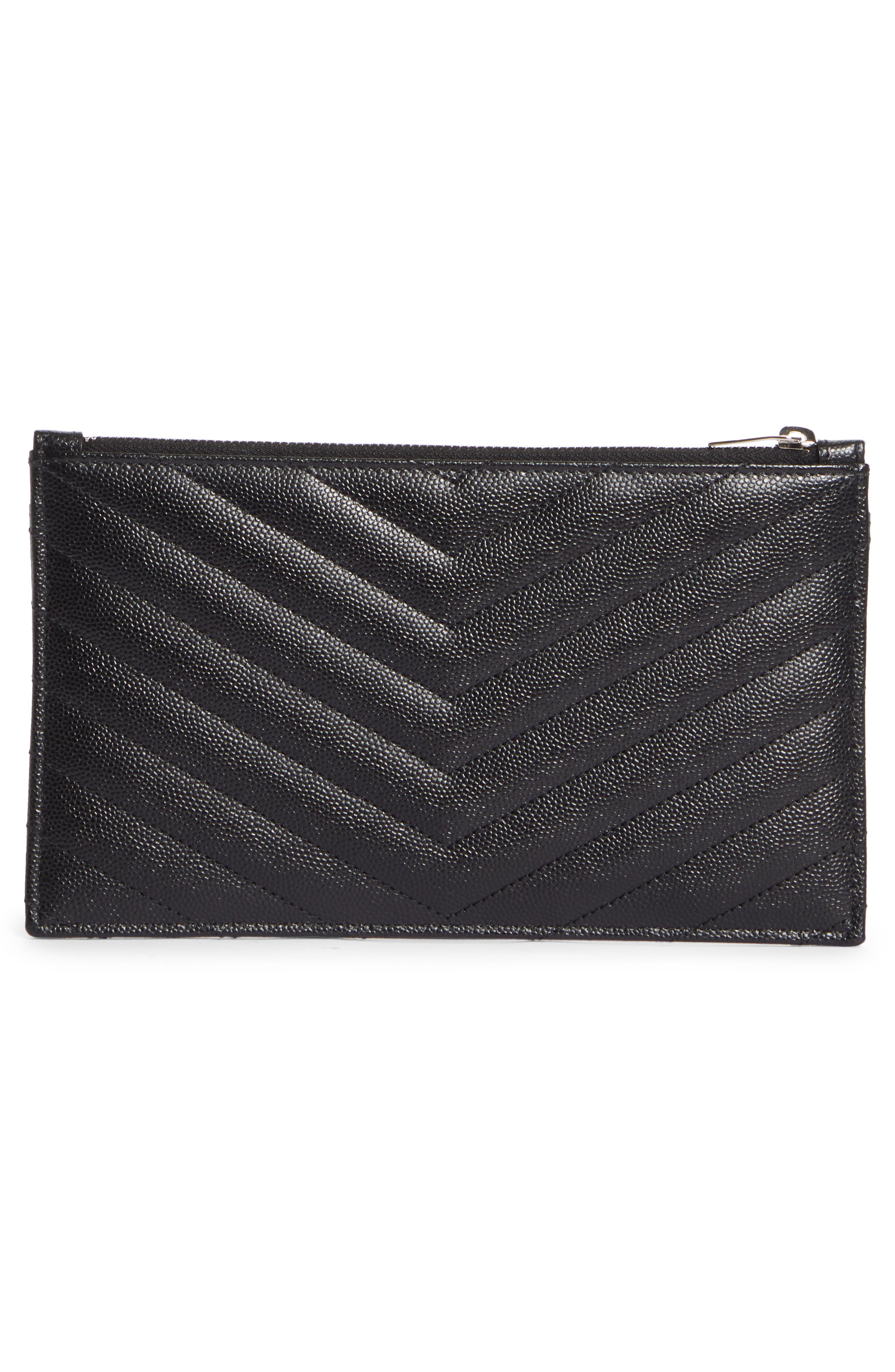 Saint Laurent Monogram Matelassé Leather Pouch, Alternate, color, 
