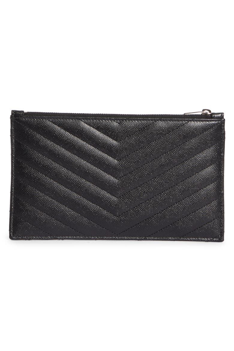 Monogram Matelassé Leather Pouch, Alternate, color, NERO