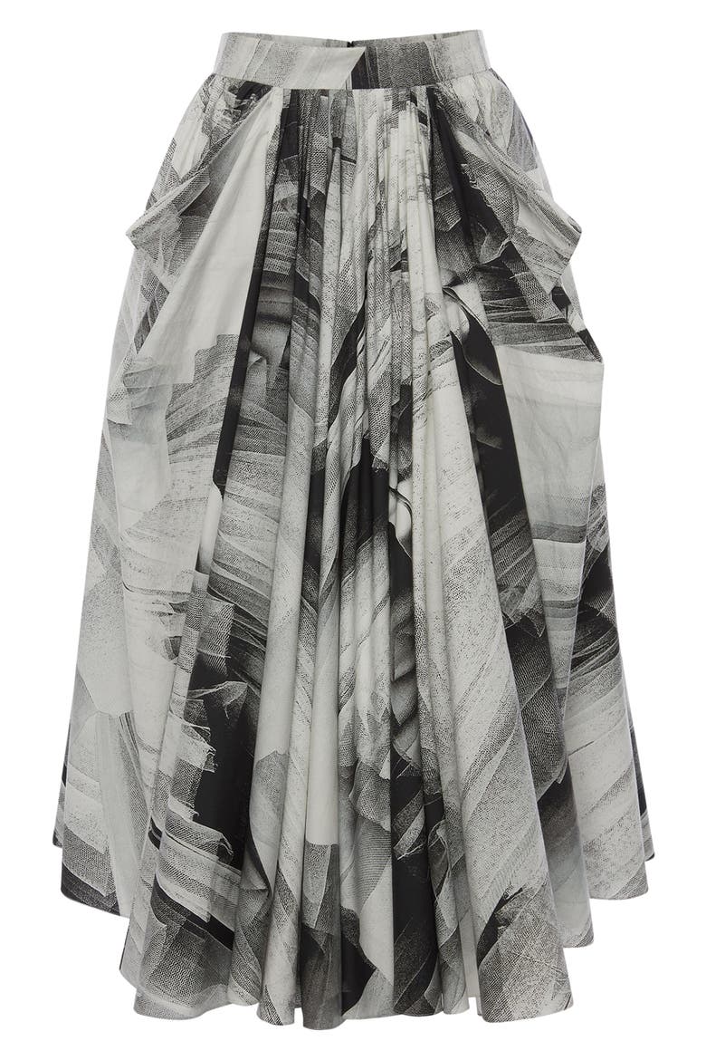 Alexander McQueen Tulle Print Cotton Skirt, Alternate, color, BLUSH