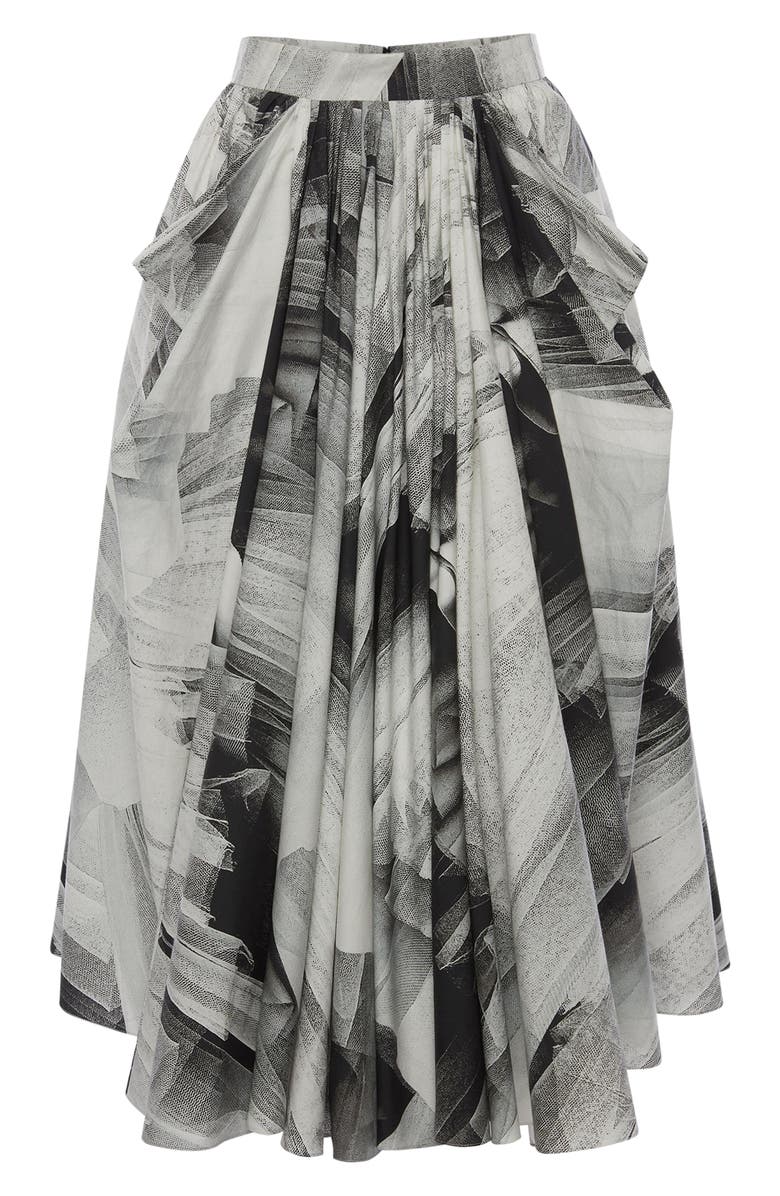 McQueen Alexander McQueen Tulle Print Cotton Skirt, Alternate, color,