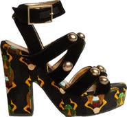 La DoubleJ Medal Wedge (With Studs) Scarab Black