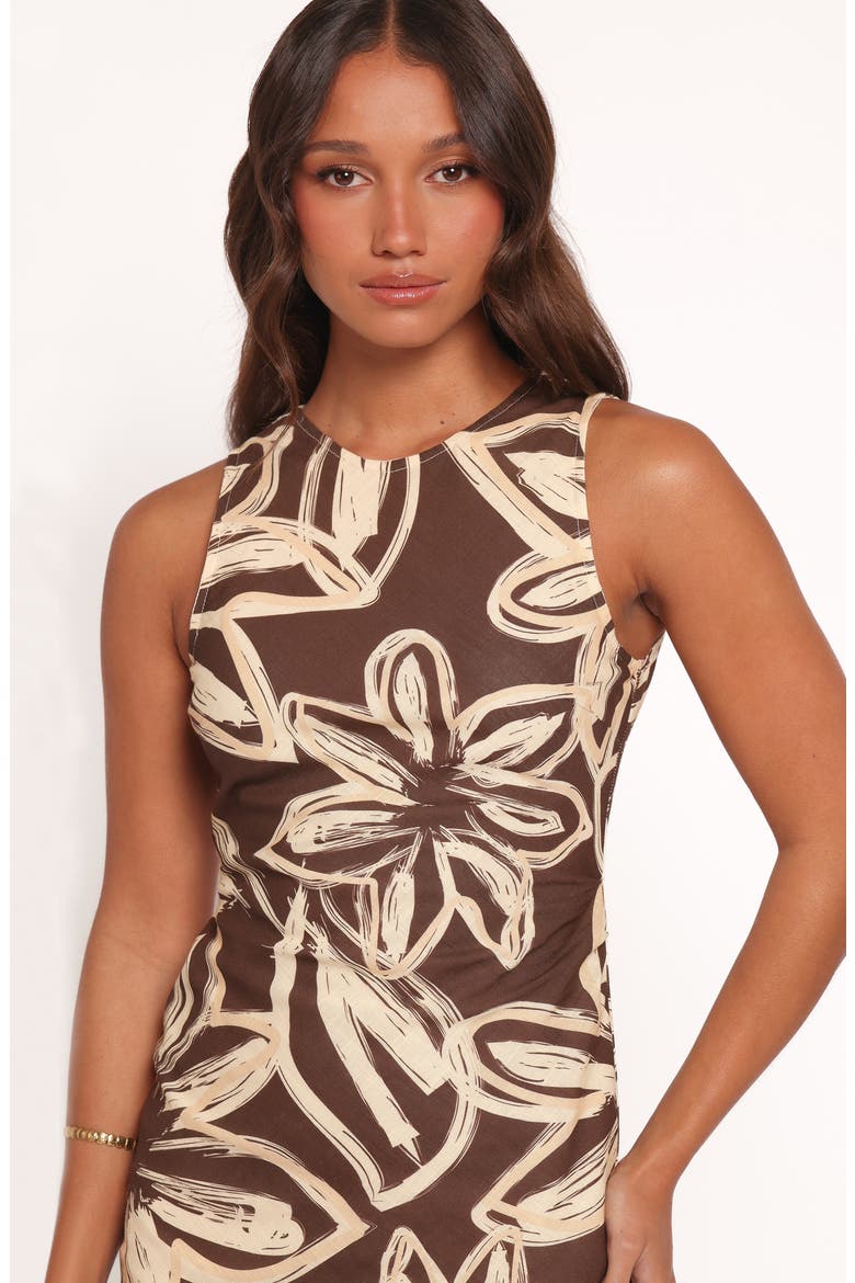 Xara Flower Print Minidress, Alternate, color, CHOCOLATE FLORAL