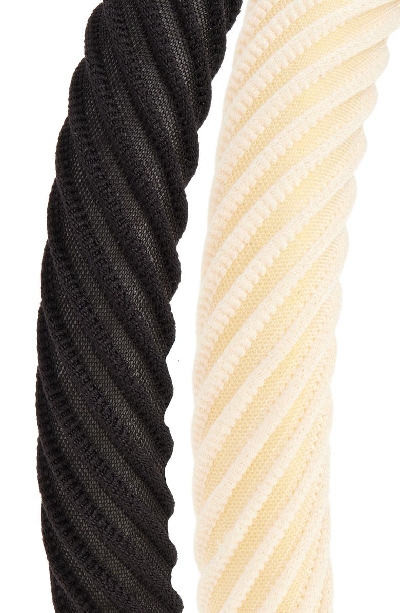 Tasha Assorted 2-Pack Wavy Headbands, Alternate, color, Black Ivory