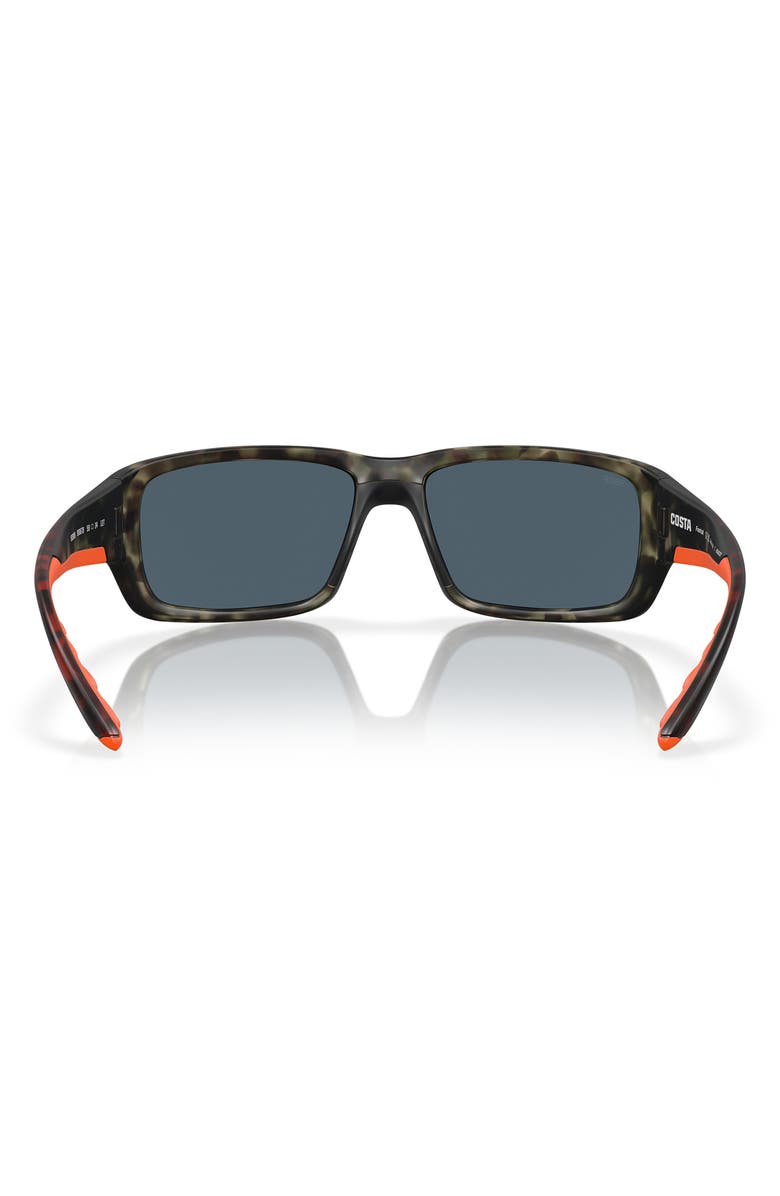 Costa Del Mar Fantail 59mm Rectangle Polarized Sunglasses, Alternate, color, Wetlands / Gray 580P