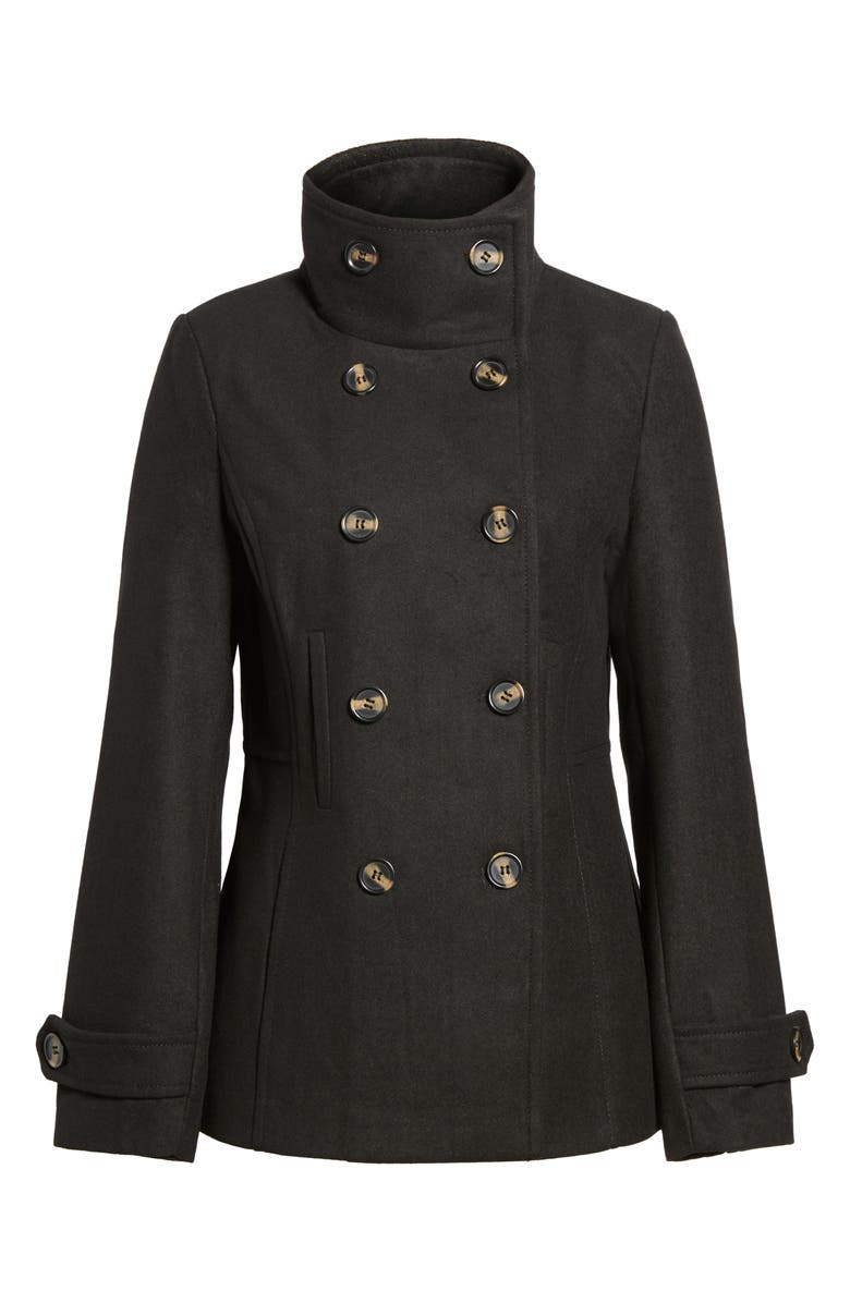 Thread & Supply Double Breasted Peacoat, Alternate, color, Black