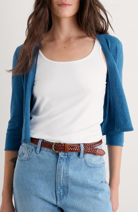 Vanessa Organic Cotton Open Front Crop Cardigan